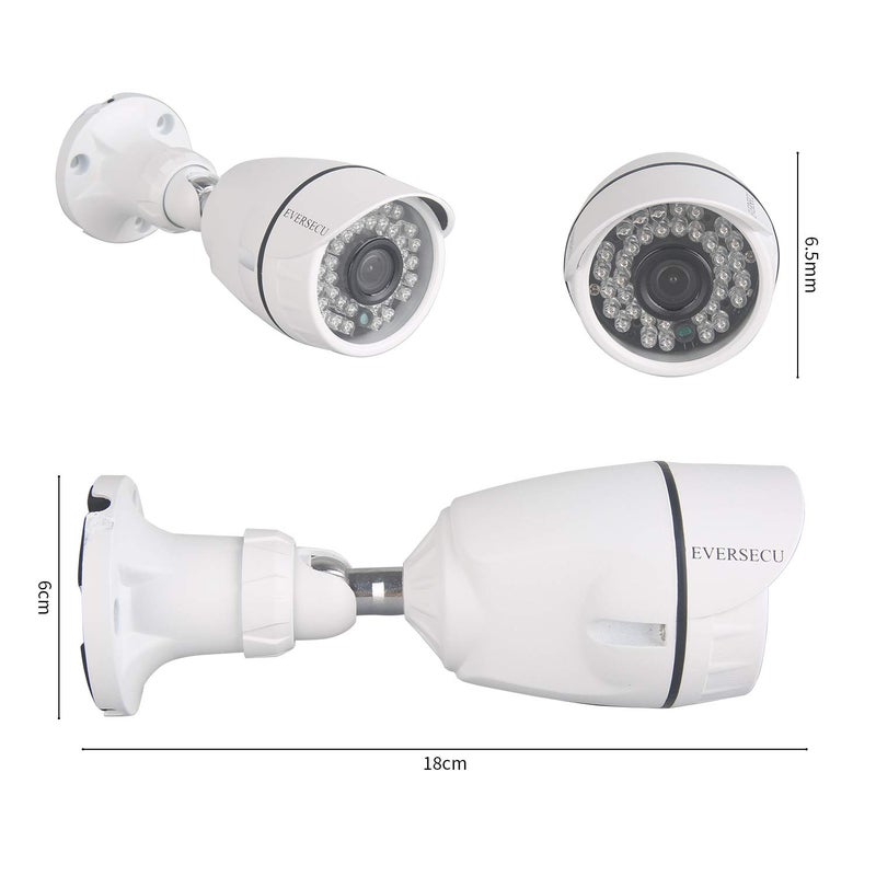 EVERSECU نظام كاميرات الأمان إيفيرسيكو 4 قنوات 1080P لايت DVR و (4) كاميرات مقاومة للعوامل الجوية بدقة 2.0 ميجابكسل 1080P تدعم الرؤية الليلية، تنبيه الحركة، الوصول السهل عن بُعد عبر الهاتف الذكي والكمبيوتر (لا يتضمن HDD)  - Image 3